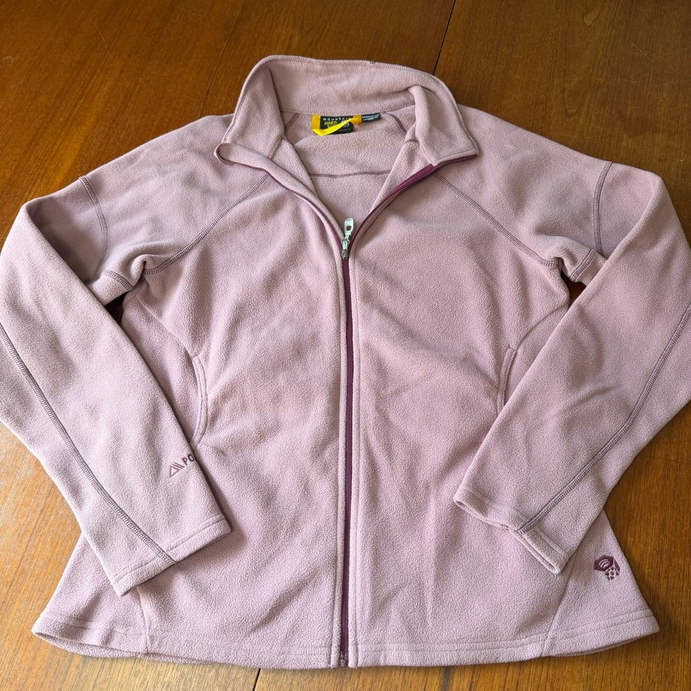 Mountain Hardwear Polartec Full Zip Fleece Jacket Mauve Womens L Outdoors Hiking